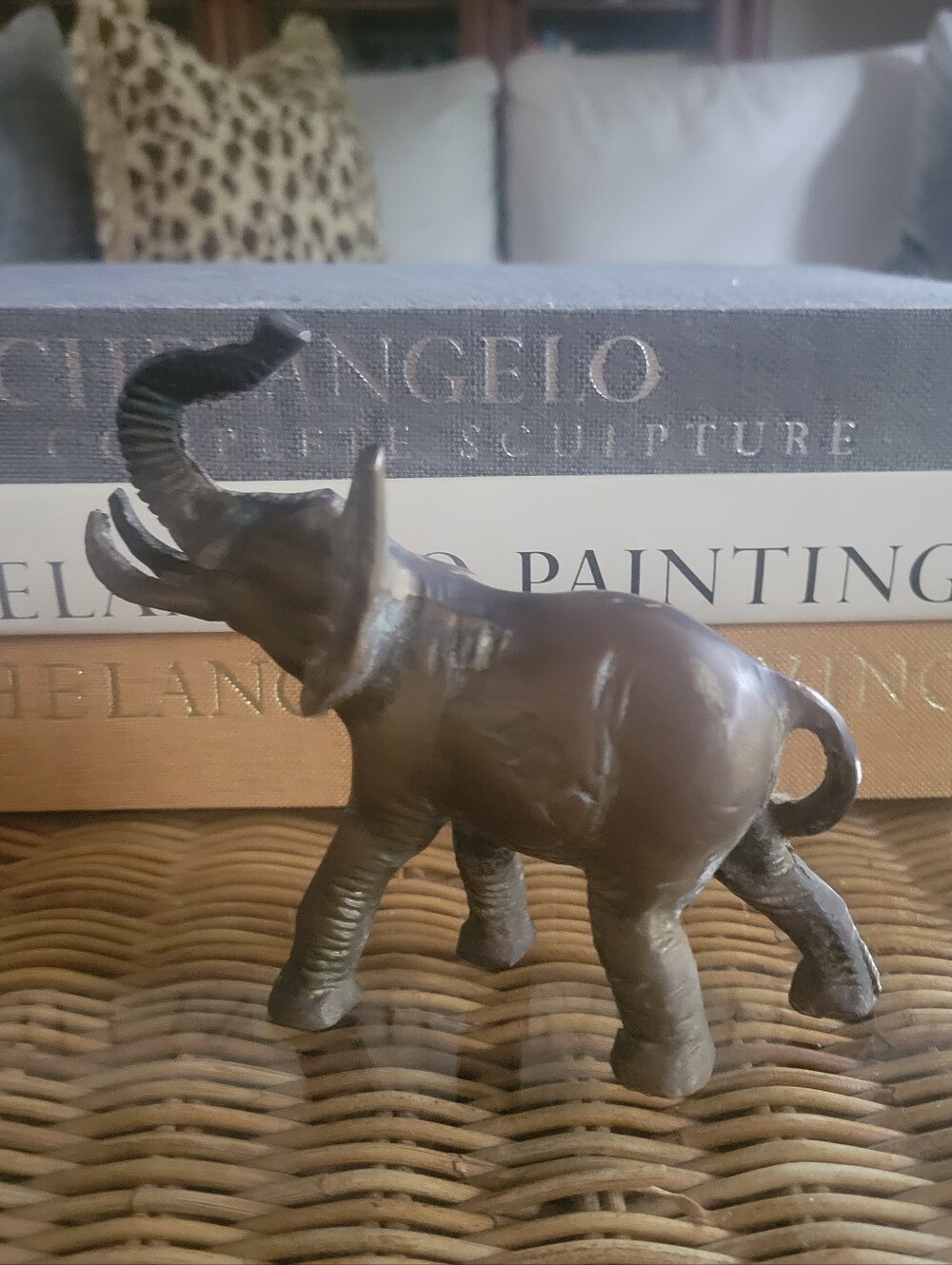 Vintage Solid Brass elephant Figurine Mini Statue  University Of Alabama